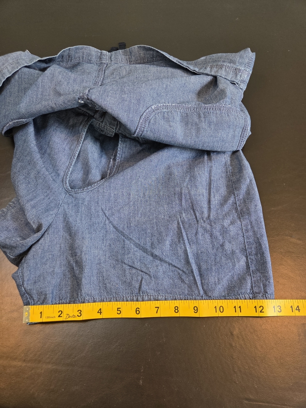 White Stag Size 12 Chambray Denim Skort with Drawstring Waist 100% Cotton - Picture 7 of 10